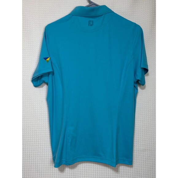 NWT FJ Footjoy Polo Shirt Women's Large Aqua Blue Golf Club Performance Top c - Picture 10 of 11